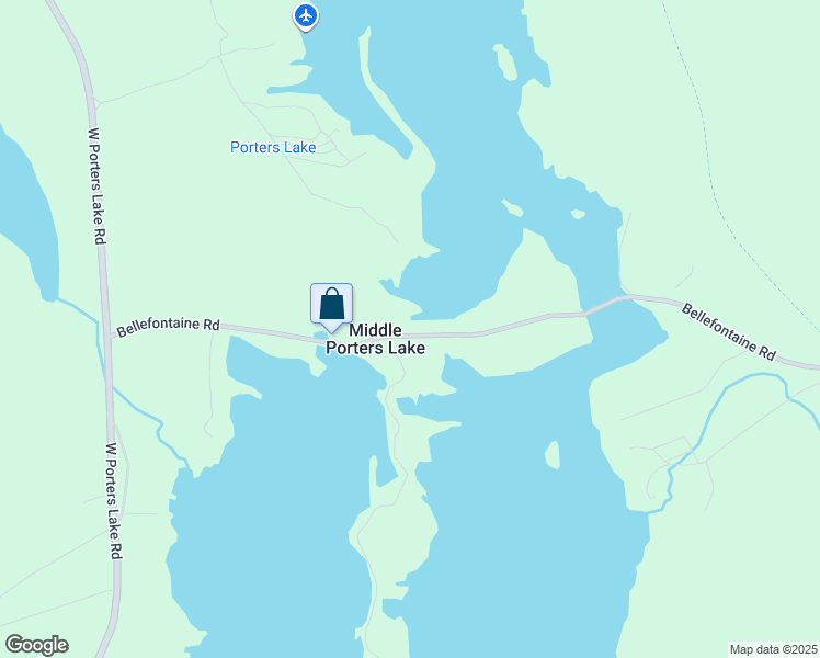map of restaurants, bars, coffee shops, grocery stores, and more near 195 Bellefontaine Road in Middle Porters Lake