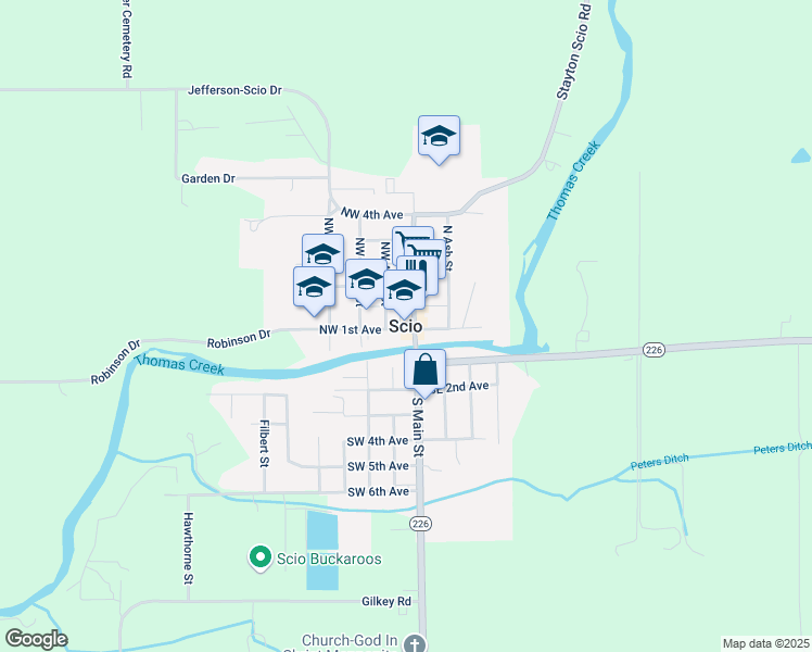 map of restaurants, bars, coffee shops, grocery stores, and more near in Scio