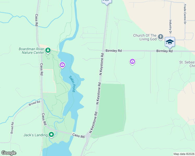 map of restaurants, bars, coffee shops, grocery stores, and more near 1231-1413 North Keystone Road in Traverse City