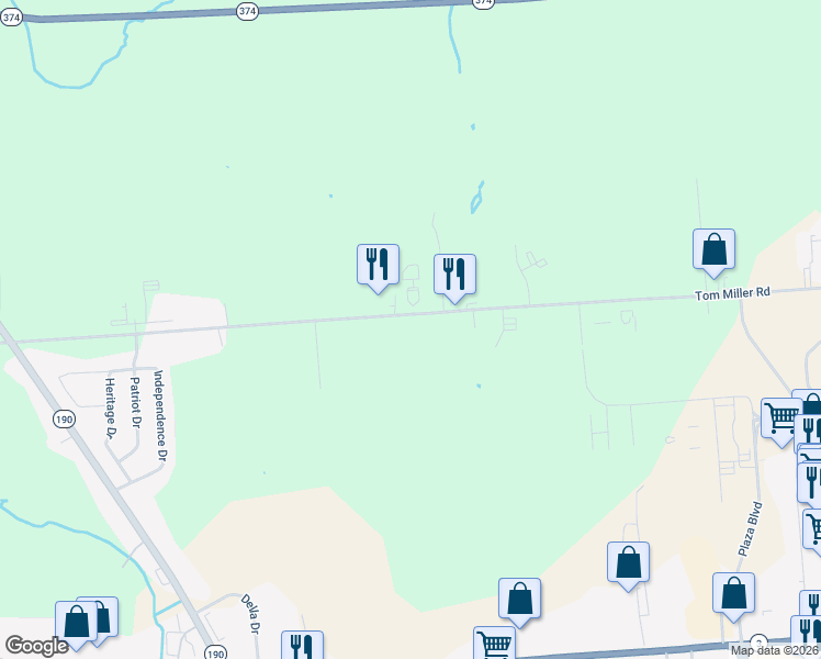 map of restaurants, bars, coffee shops, grocery stores, and more near 355 Tom Miller Road in Plattsburgh