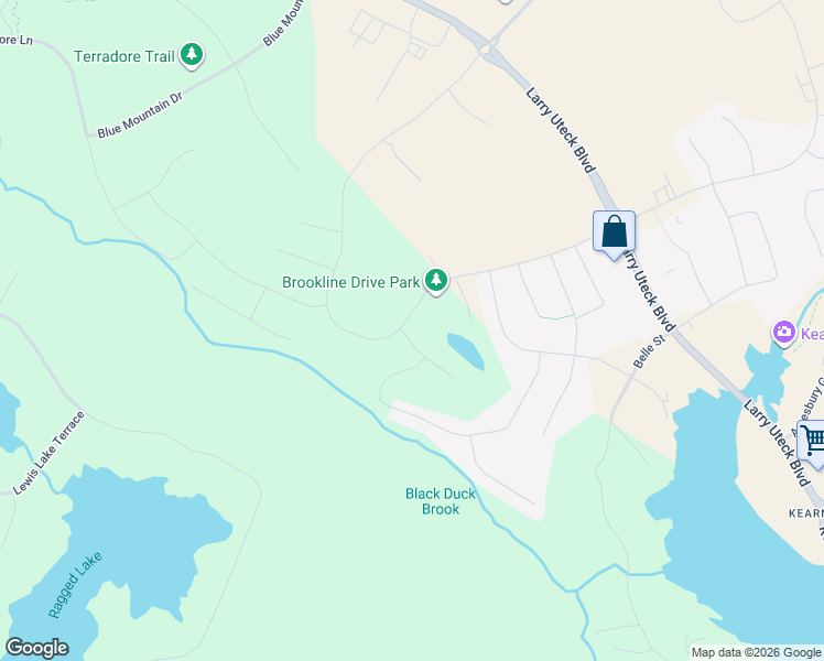 map of restaurants, bars, coffee shops, grocery stores, and more near 6 Breaktrail Drive in Bedford