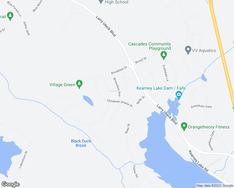 map of restaurants, bars, coffee shops, grocery stores, and more near 77 Bristolton Avenue in Bedford