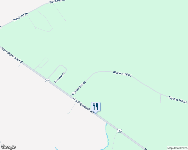 map of restaurants, bars, coffee shops, grocery stores, and more near 5 Bigelow Hill Road in Norridgewock