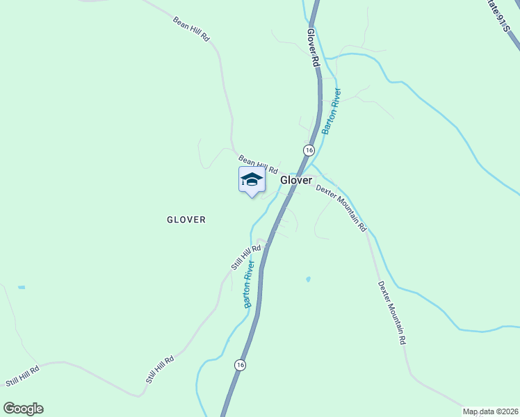 map of restaurants, bars, coffee shops, grocery stores, and more near 93 School Street in Glover