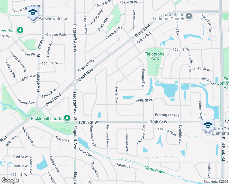 map of restaurants, bars, coffee shops, grocery stores, and more near 16749 Festal Avenue in Farmington