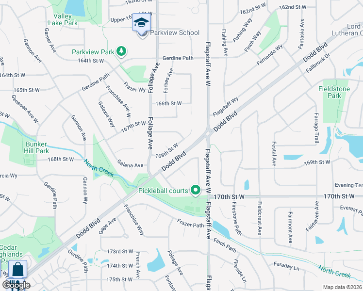 map of restaurants, bars, coffee shops, grocery stores, and more near 6630 168th Street West in Rosemount