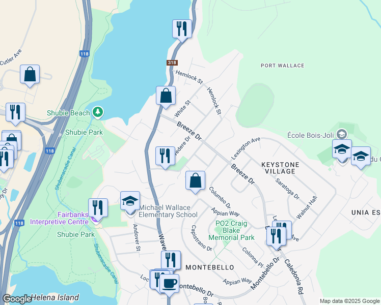 map of restaurants, bars, coffee shops, grocery stores, and more near 32 Lethbridge Avenue in Dartmouth