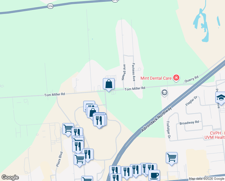 map of restaurants, bars, coffee shops, grocery stores, and more near 131 Tom Miller Rd in Clinton