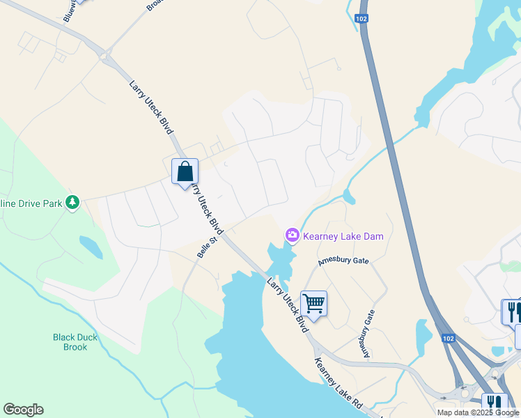 map of restaurants, bars, coffee shops, grocery stores, and more near Abbington Avenue in Bedford