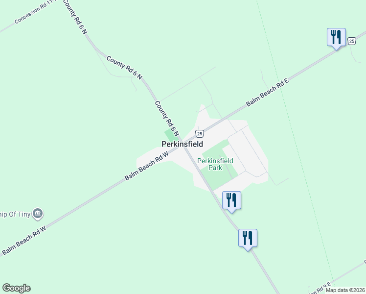 map of restaurants, bars, coffee shops, grocery stores, and more near 3 Balm Beach Road West in Simcoe County