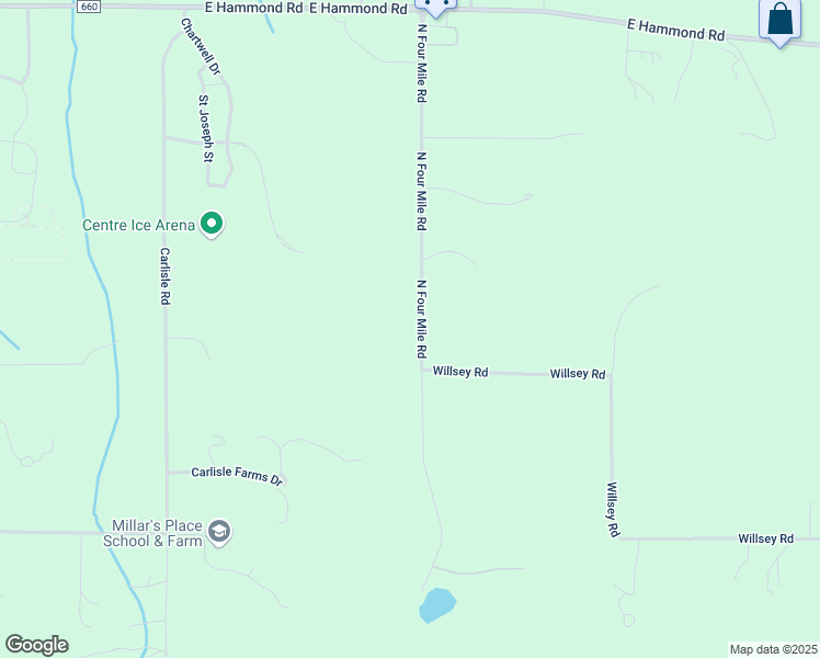map of restaurants, bars, coffee shops, grocery stores, and more near 1391 North Four Mile Road in Traverse City