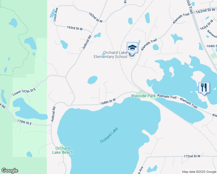 map of restaurants, bars, coffee shops, grocery stores, and more near 16680 Lakeview Court in Lakeville