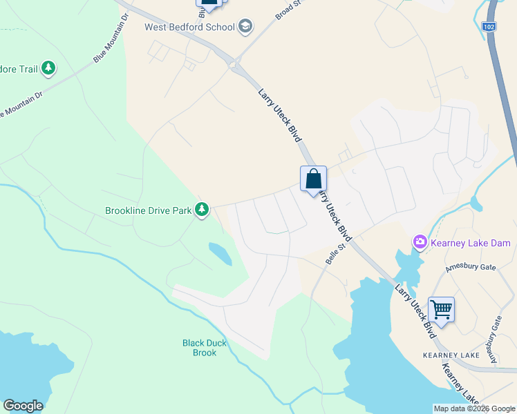 map of restaurants, bars, coffee shops, grocery stores, and more near 14 Helen Creighton Court in Bedford