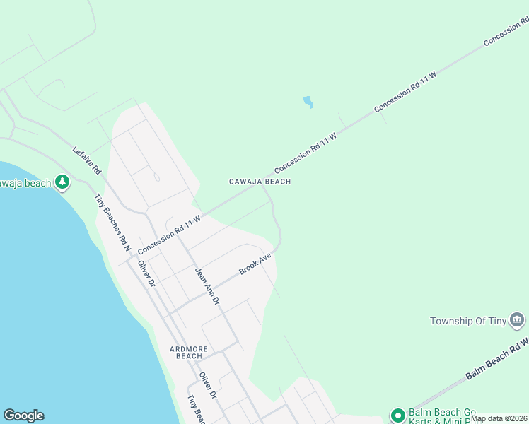 map of restaurants, bars, coffee shops, grocery stores, and more near 5 Brook Avenue in Simcoe County