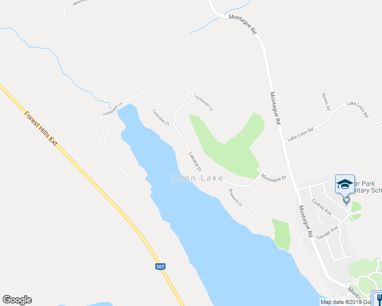 map of restaurants, bars, coffee shops, grocery stores, and more near Lakehill Drive in Loon Lake