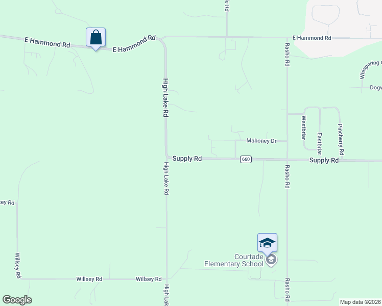 map of restaurants, bars, coffee shops, grocery stores, and more near 3105 Supply Road in Traverse City