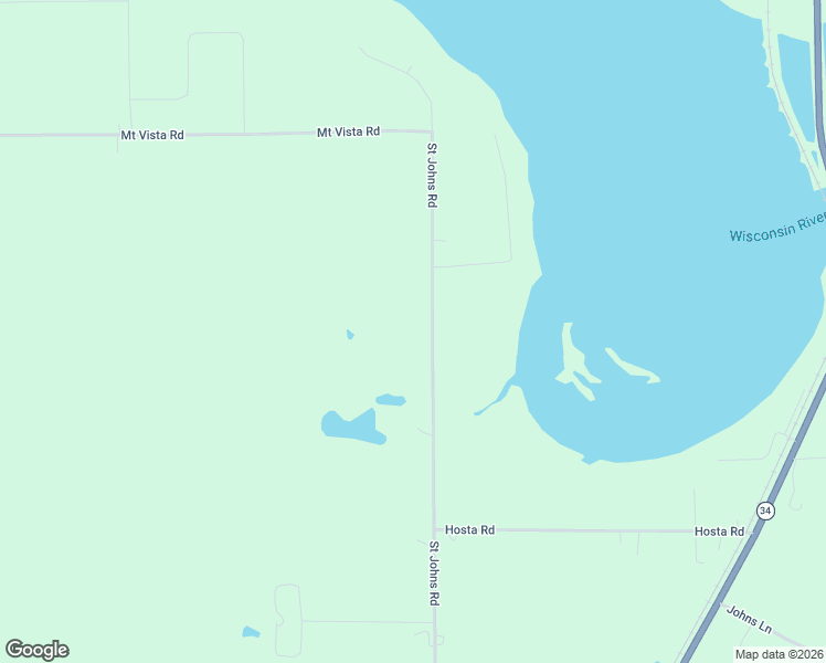 map of restaurants, bars, coffee shops, grocery stores, and more near 202722 Saint Johns Road in Mosinee