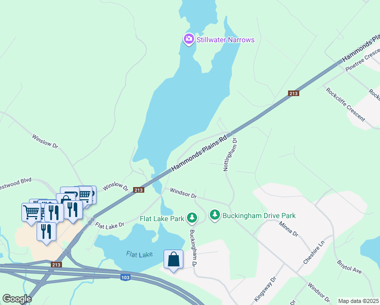 map of restaurants, bars, coffee shops, grocery stores, and more near 21 Stillwater Lake Drive in Stillwater Lake