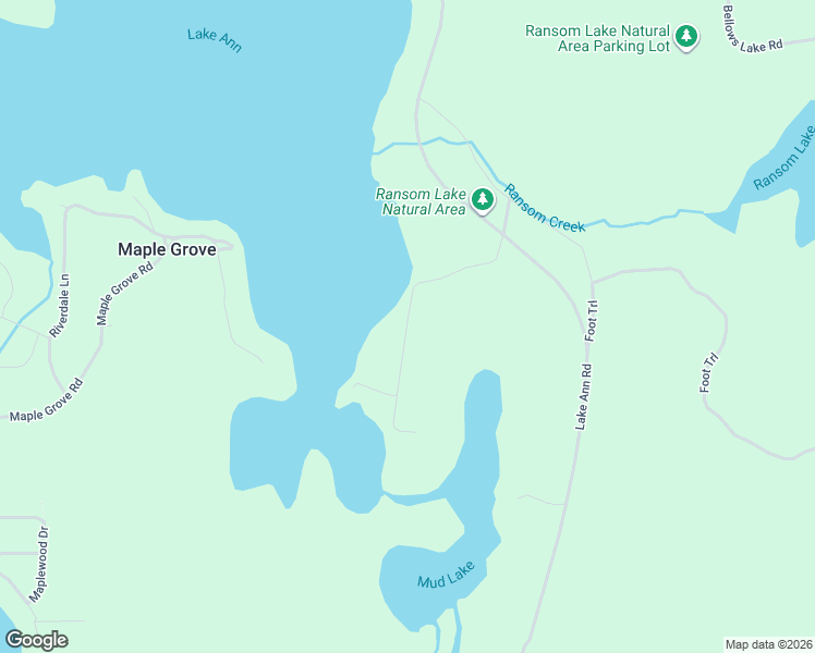 map of restaurants, bars, coffee shops, grocery stores, and more near 5247 Birch Glen Road in Lake Ann