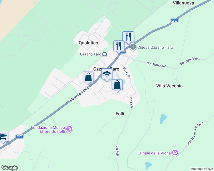 map of restaurants, bars, coffee shops, grocery stores, and more near 9 Via Giacomo Ulivi in Ozzano Taro