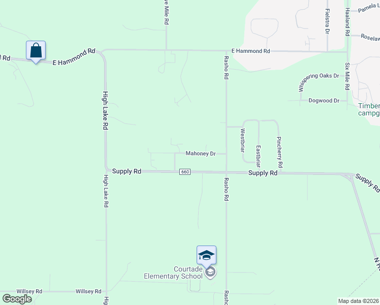 map of restaurants, bars, coffee shops, grocery stores, and more near 3329 Mahoney Drive in Traverse City