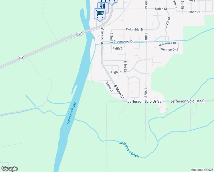 map of restaurants, bars, coffee shops, grocery stores, and more near 875 Isabel Drive in Jefferson