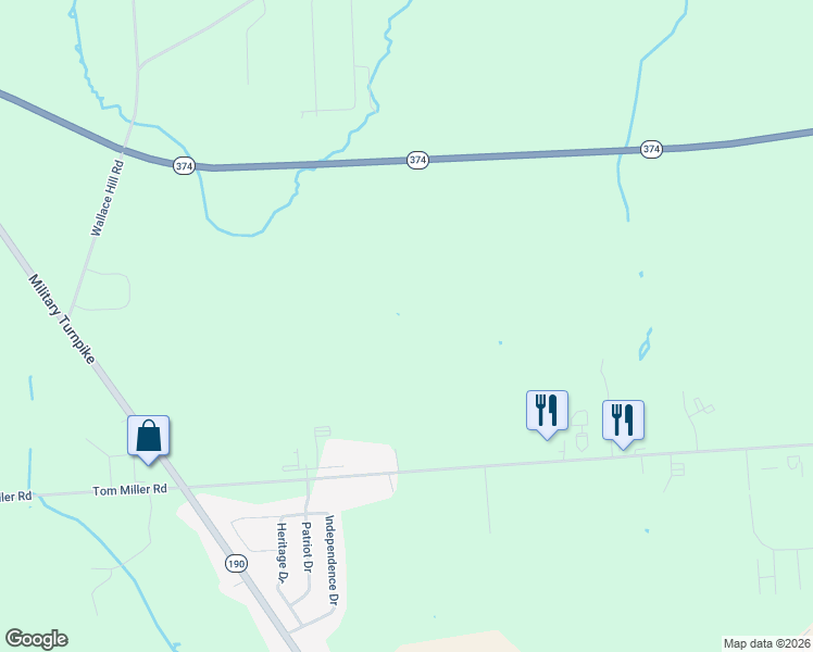 map of restaurants, bars, coffee shops, grocery stores, and more near 430 Tom Miller Road in Plattsburgh