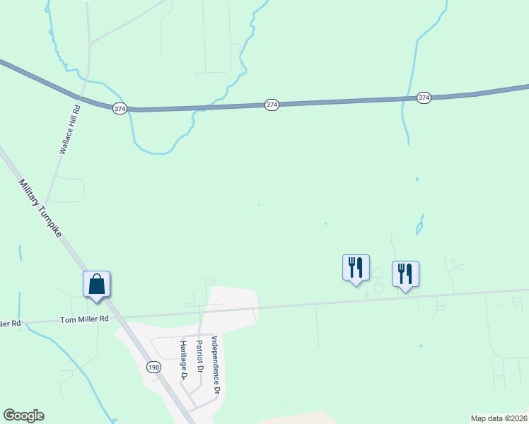 map of restaurants, bars, coffee shops, grocery stores, and more near 430 Tom Miller Road in Plattsburgh