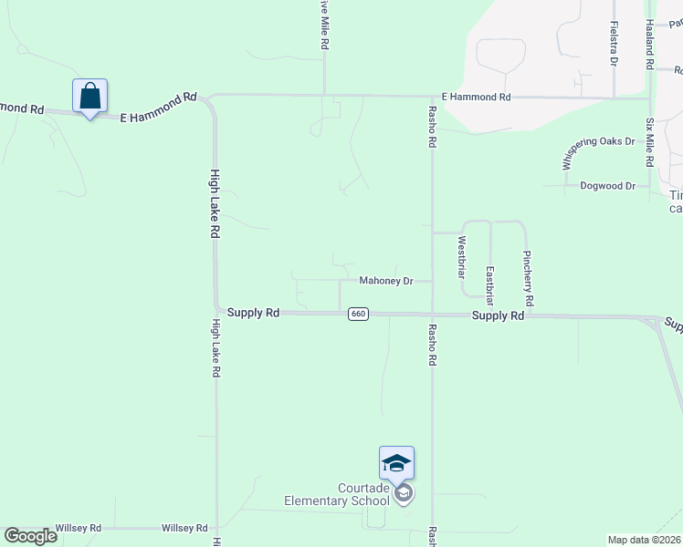 map of restaurants, bars, coffee shops, grocery stores, and more near 1605 Shannie Lane in Traverse City