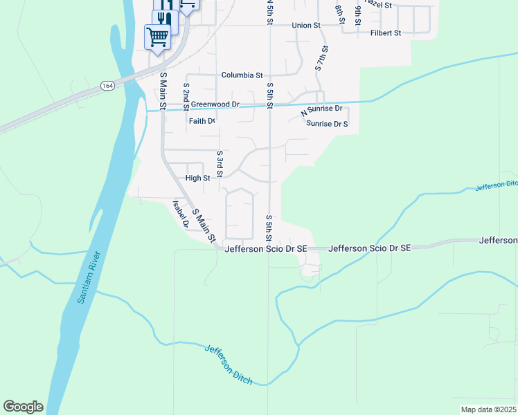map of restaurants, bars, coffee shops, grocery stores, and more near 772 South Grice Loop in Jefferson