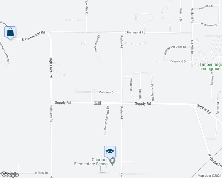 map of restaurants, bars, coffee shops, grocery stores, and more near 3411 Mahoney Drive in Traverse City