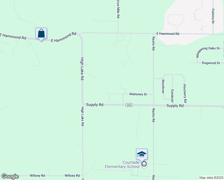 map of restaurants, bars, coffee shops, grocery stores, and more near Mahoney Drive in Traverse City