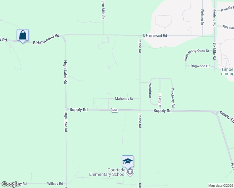 map of restaurants, bars, coffee shops, grocery stores, and more near 3329 Mahoney Drive in Traverse City