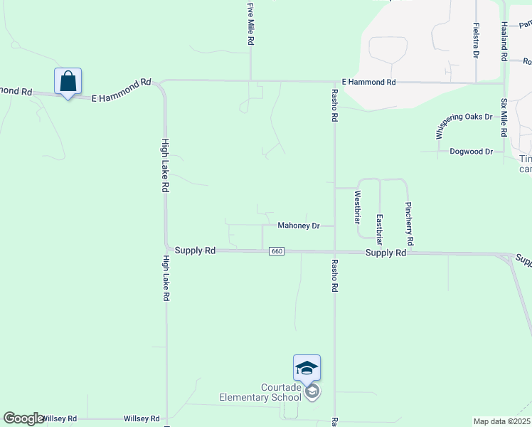 map of restaurants, bars, coffee shops, grocery stores, and more near 1605 Shannie Lane in Traverse City