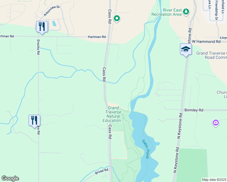 map of restaurants, bars, coffee shops, grocery stores, and more near 1500 Cass Road in Traverse City