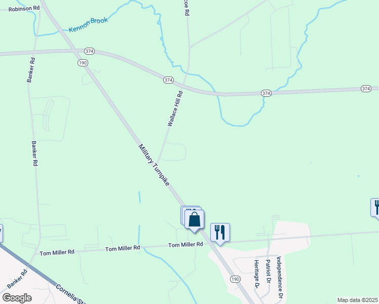 map of restaurants, bars, coffee shops, grocery stores, and more near 34 Nightengale Drive in Plattsburgh