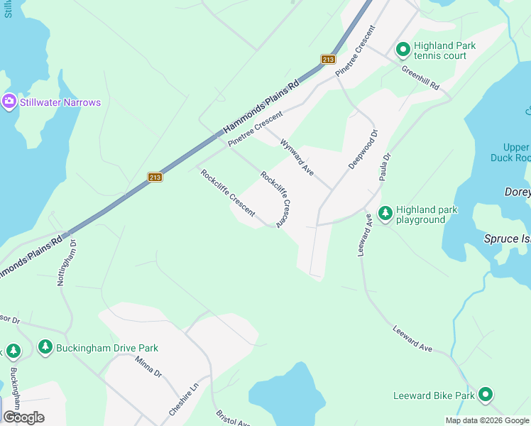 map of restaurants, bars, coffee shops, grocery stores, and more near 45 Rockcliffe Crescent in Hammonds Plains
