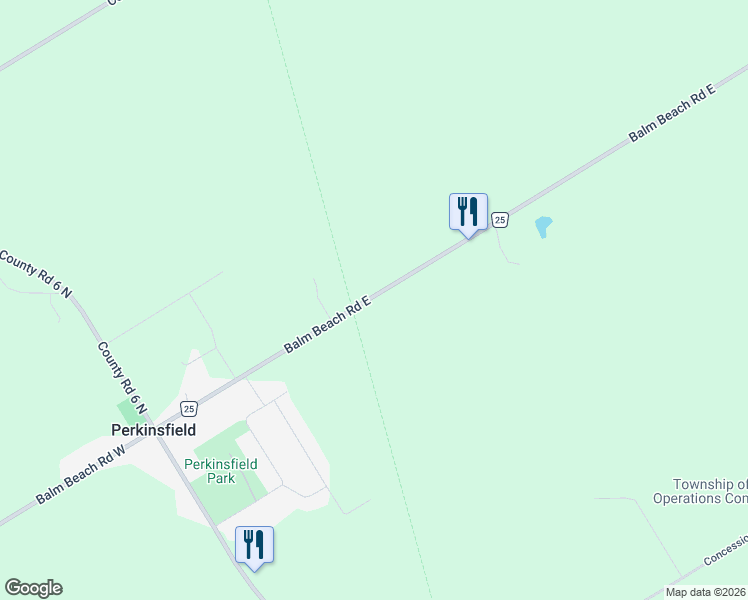 map of restaurants, bars, coffee shops, grocery stores, and more near 111 Balm Beach Road East in Simcoe County