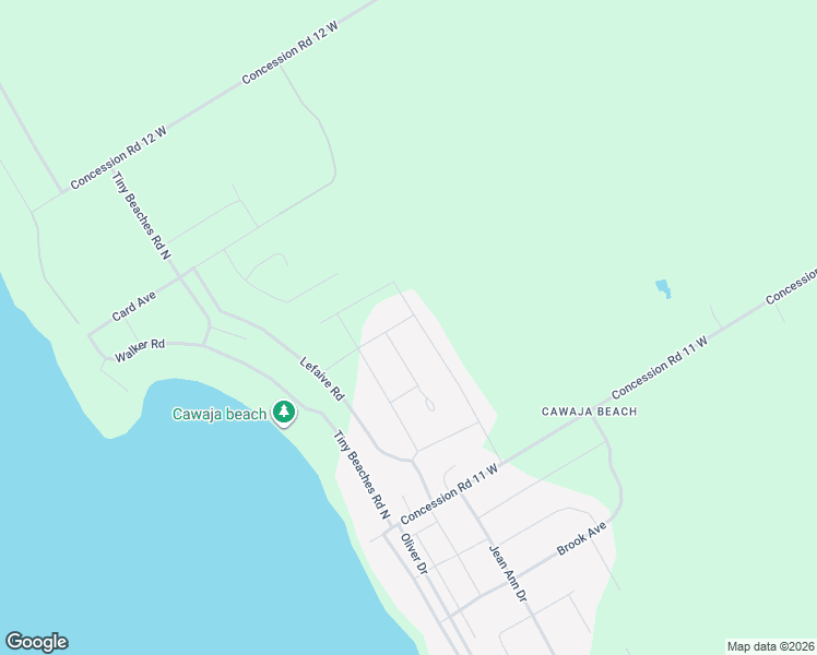 map of restaurants, bars, coffee shops, grocery stores, and more near 68 Beauremi Road in Tiny