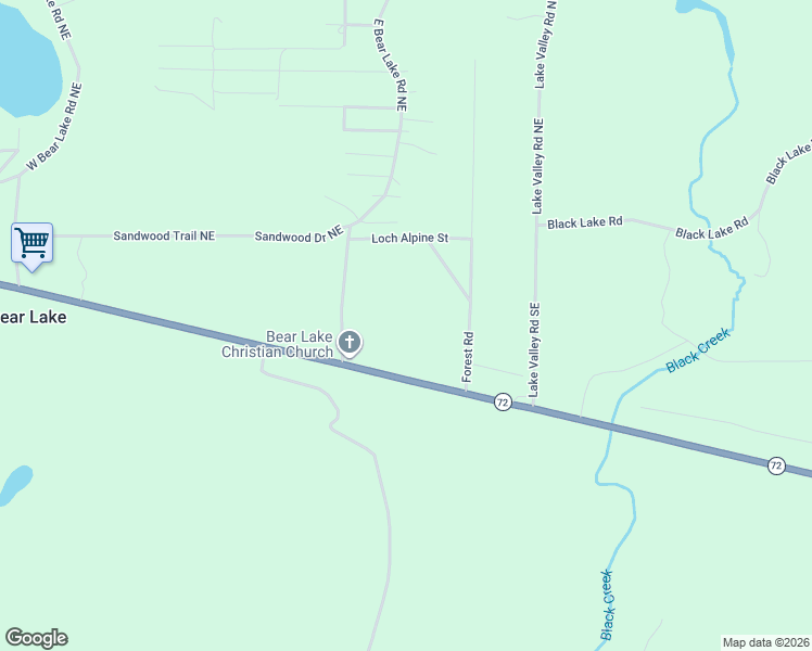 map of restaurants, bars, coffee shops, grocery stores, and more near 11728 West M 72 Highway in Grayling