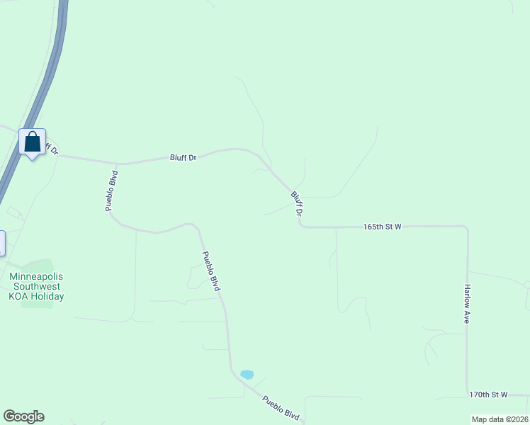 map of restaurants, bars, coffee shops, grocery stores, and more near 2475 Bluff Drive in Shakopee