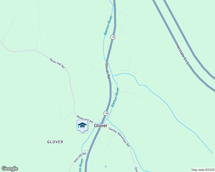 map of restaurants, bars, coffee shops, grocery stores, and more near 2656 Glover Street in Glover