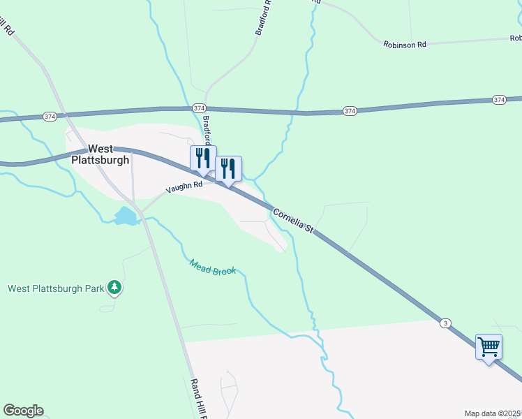 map of restaurants, bars, coffee shops, grocery stores, and more near 1221 State Route 3 in Plattsburgh
