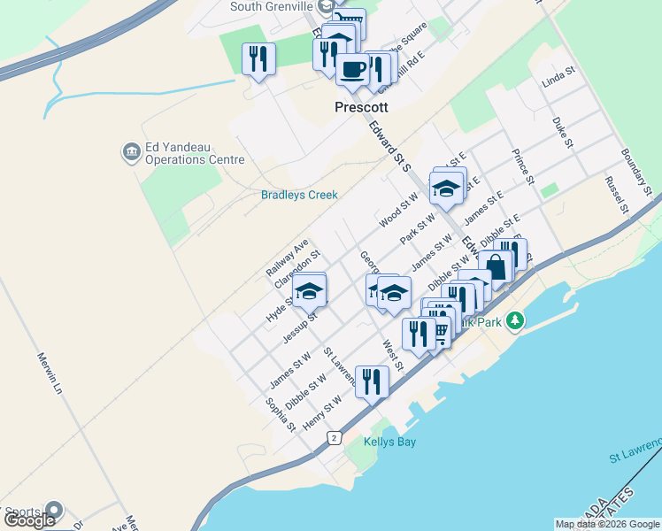 map of restaurants, bars, coffee shops, grocery stores, and more near 376 Hyde Street in Prescott