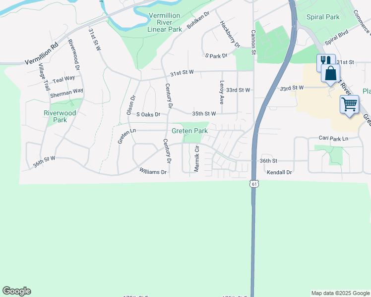 map of restaurants, bars, coffee shops, grocery stores, and more near 564 Marmik Circle in Hastings