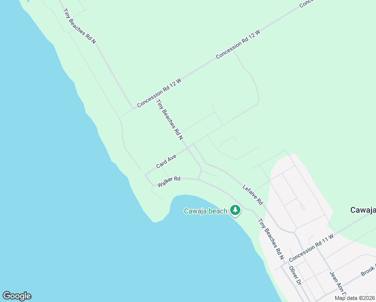 map of restaurants, bars, coffee shops, grocery stores, and more near 344 Tiny Beaches Road North in Simcoe County