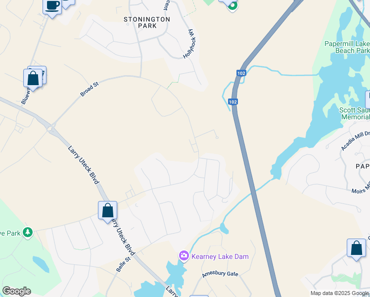 map of restaurants, bars, coffee shops, grocery stores, and more near 451 Broad Street in Bedford