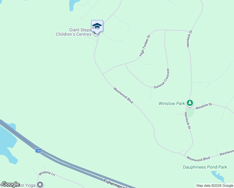 map of restaurants, bars, coffee shops, grocery stores, and more near 203 Westwood Boulevard in Upper Tantallon