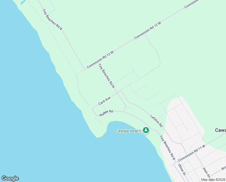 map of restaurants, bars, coffee shops, grocery stores, and more near 344 Tiny Beaches Road North in Simcoe County