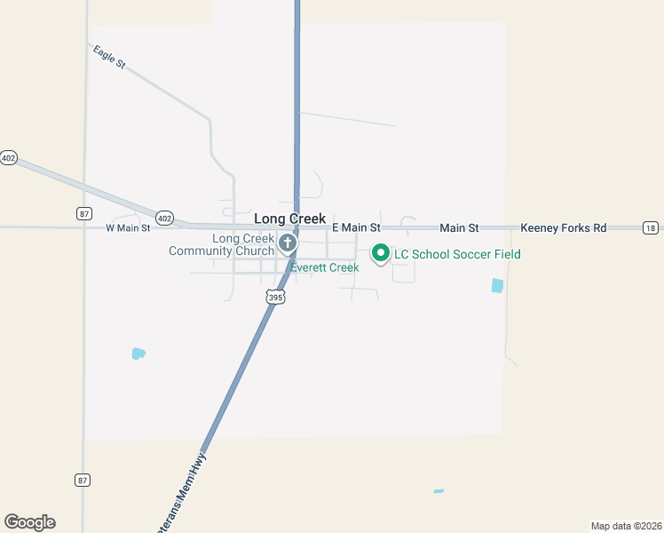 map of restaurants, bars, coffee shops, grocery stores, and more near 250 2nd Street in Long Creek